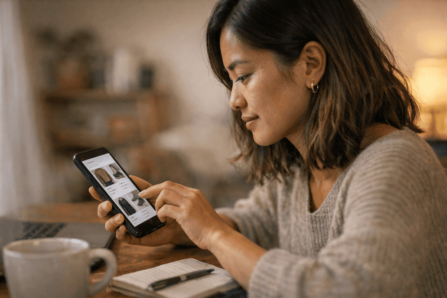 Person browsing products online, illustrating the multi-channel shopping journey